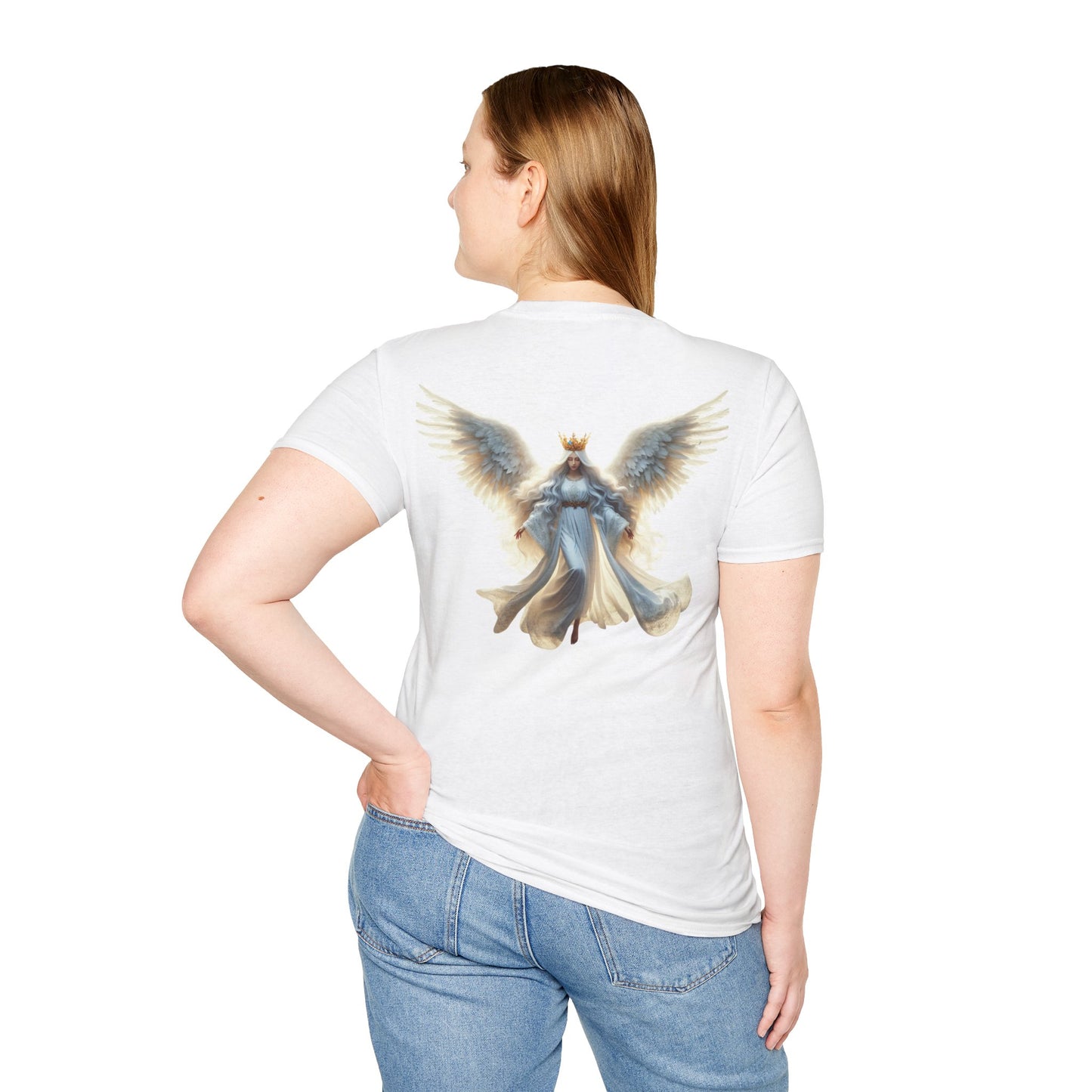 Women's Queens of Life Softstyle T-Shirt - Angel Crown Graphic Tee