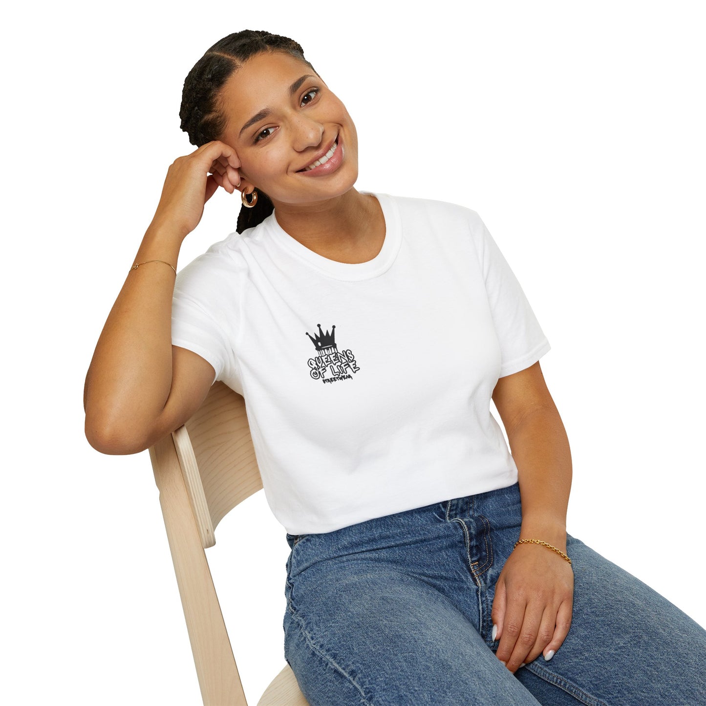 Women's Queens of Life Softstyle T-Shirt - Angel Crown Graphic Tee