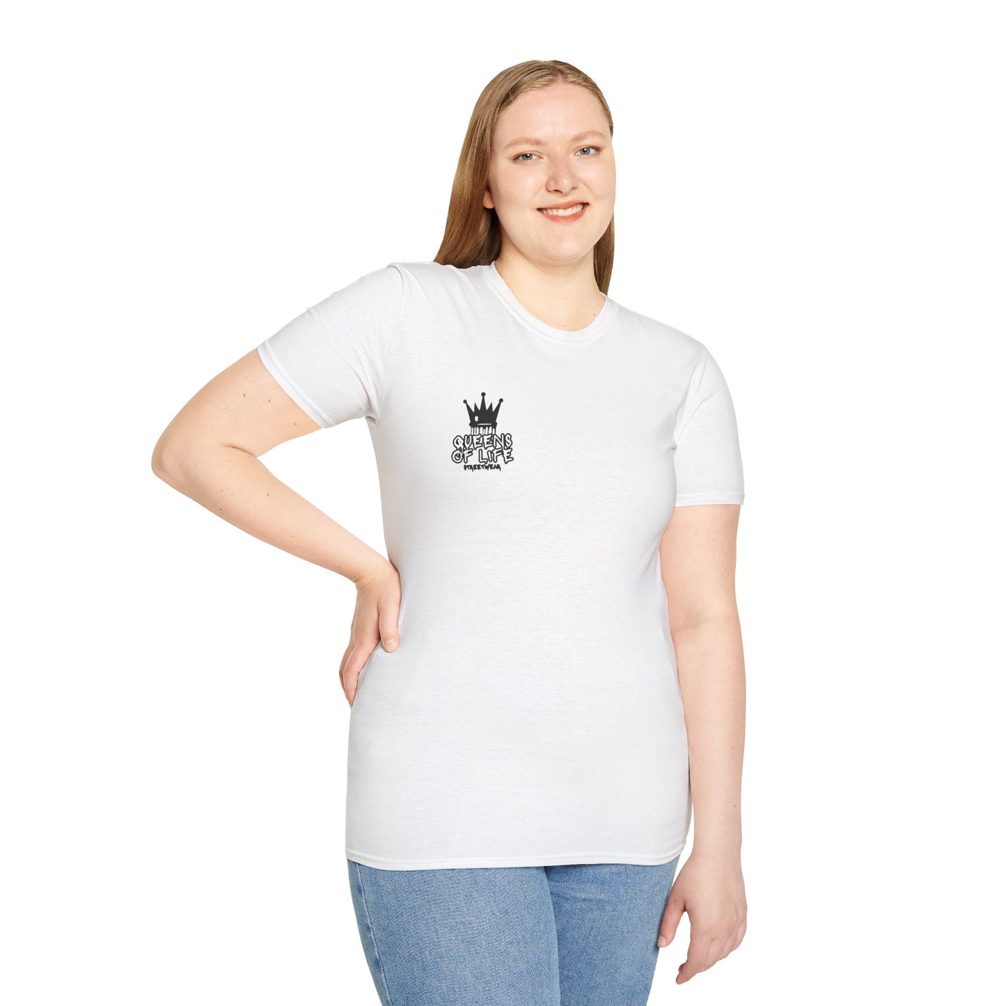 Women's Queens of Life Softstyle T-Shirt - Angel Crown Graphic Tee